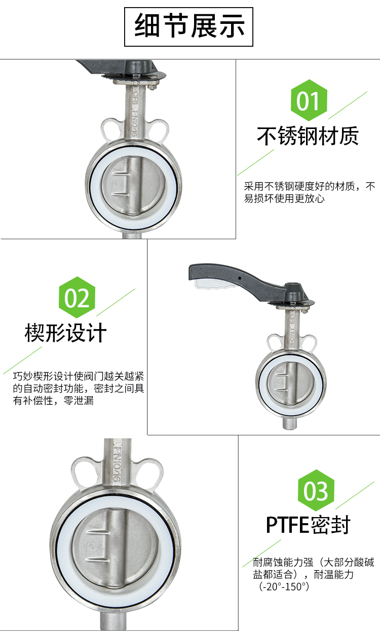 手動對夾蝶閥細節